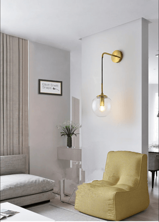 انارة جدارية ذهبي قزاز شفاف ليرا Lyra من روسلين