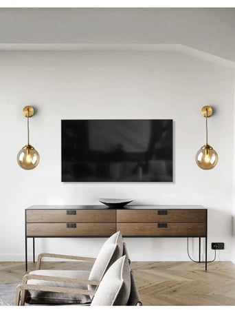 انارة جدارية ذهبي قزاز شفاف ليرا Lyra من روسلين