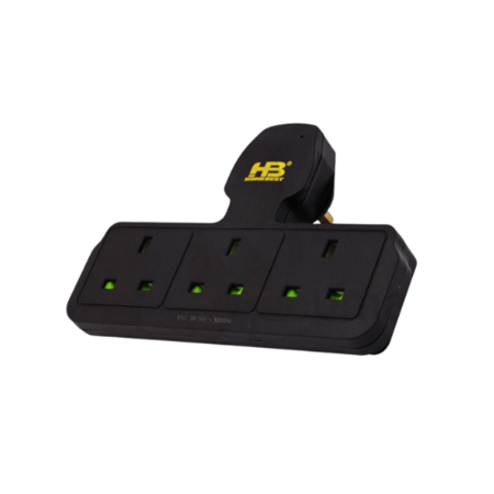 تحويلة قسام فيش 13 امبير 3 فتحات HB لون اسود