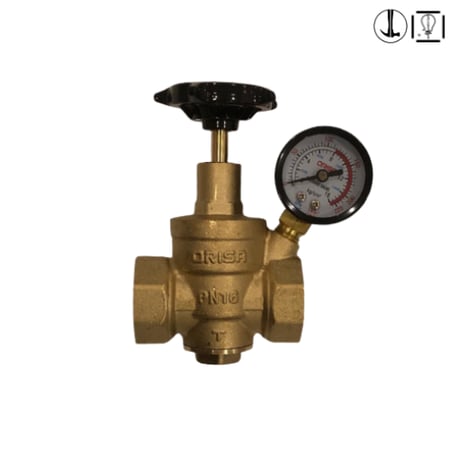 محبس دريكسون نحاس 1/2 بوصة مع تحكم بضغط الماء مع ساعة قياس