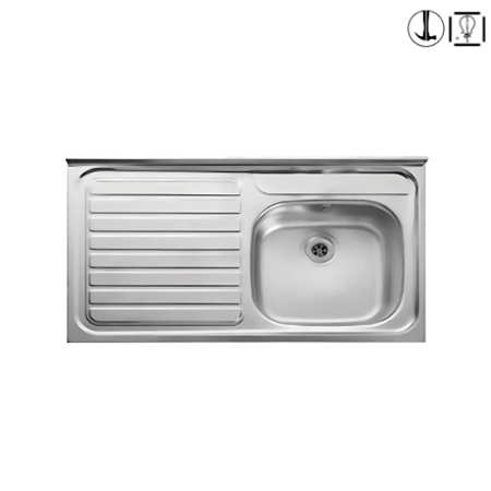 مجلى 100*50 حوض رف يسار وطني