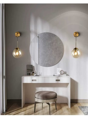 انارة جدارية ذهبي قزاز شفاف ليرا Lyra من روسلين