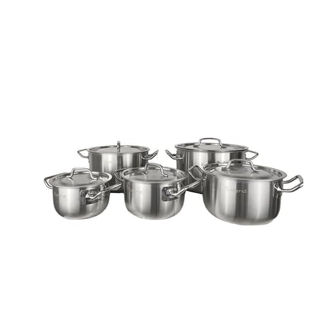 زيبرا estio طقم قدور ستيل 10 قطع لمعان عالي