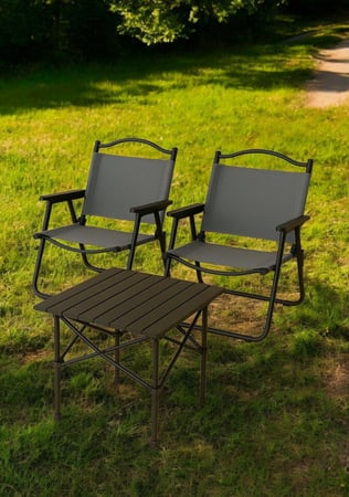 طقم رحلات قابل للطي كرسيين وطاولة