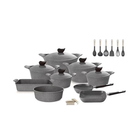 نيوفلام ايني جرانيت أواني طبخ كوري 20 قطعة متعدد الالوان