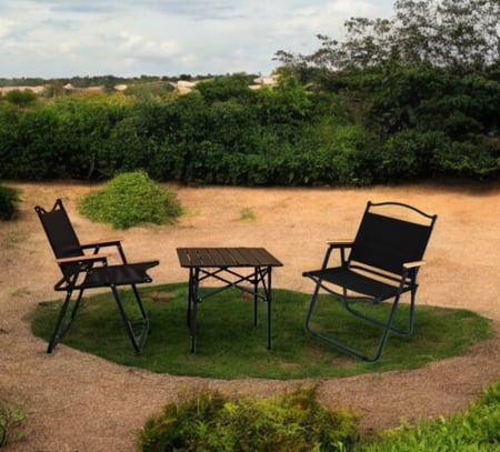 طقم رحلات قابل للطي كرسيين وطاولة