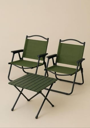 طقم رحلات قابل للطي كرسيين وطاولة