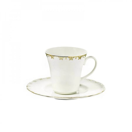 طقم فناجين قهوة بروسلين تركي مع صحون من كوتاهيا مكون من 12 قطعه - BNOLY12KT4309546