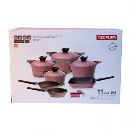 نيوفلام طقم جرانيت كوري 11 قطعة زهري