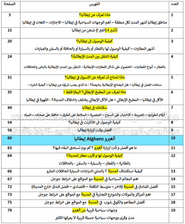 دليل ألغيرو Alghero إيطاليا السياحي الرقمي - 82 صفحة
