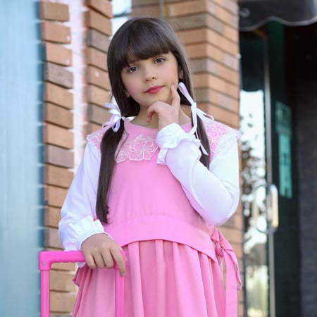 مريول مدرسي بياقه اورجانز مميز-مريول سيرما-متجر سيرما