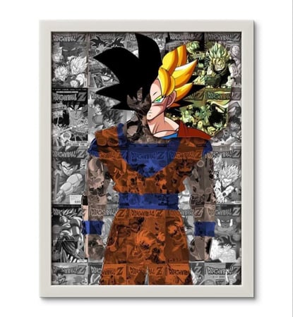 Artistic Poster of Goku from Dragon Ball Z with Elegant Details