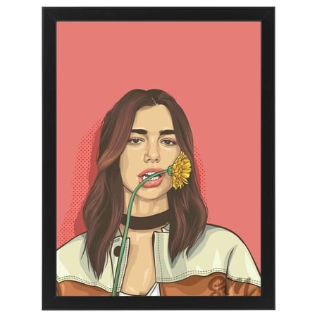 لوحة جدارية فنية Billie Eilish بيلي إيليش برواز ابيض ، اسود