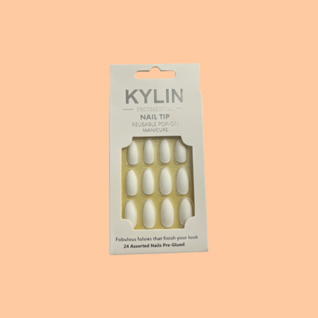 اظافر لاصقه لون ابيض من KYLIN