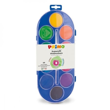 أقراص ألوان مائية ، علبة بلاستيكية ، 10 ألوان جامبو
