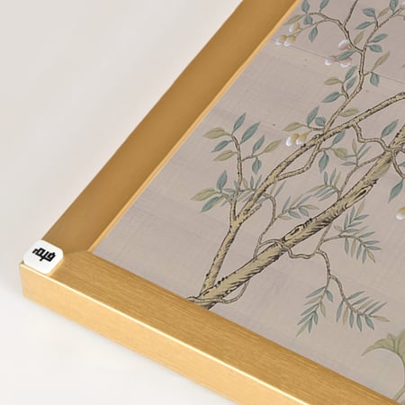 لوحة جدارية كانفس مقسمة، ورود وأغصان وتموجات-تدرجات البني والبيج