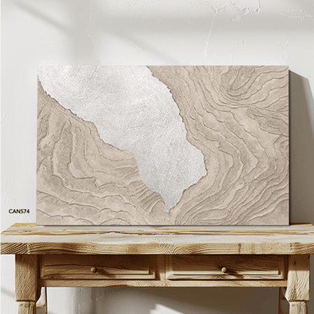 لوحة فنية جدارية كانفس ، تدرجات البيج مع الأبيض