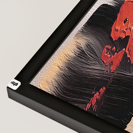 لوحة جدارية كانفس تصميم  تجريدي بتدرجات الاسود والاحمر والاصفر