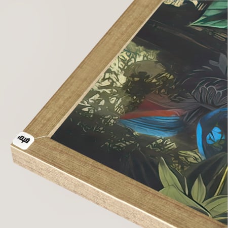 لوحة الجدارية تصور جزءاً من حديقة كثيفة الأزهار والشجيرات