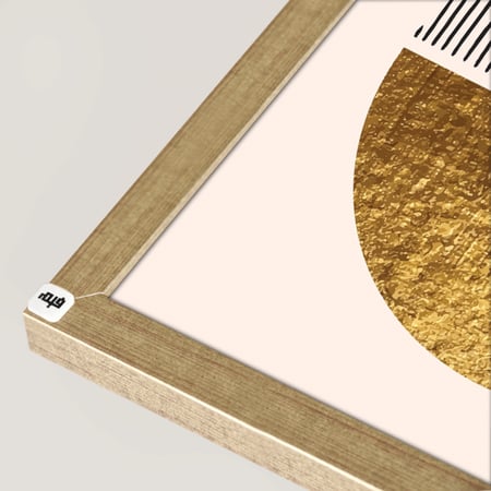 لوحة جدارية كانفس معينات ودوائر بتدرجات الذهبي وأسود وسكري