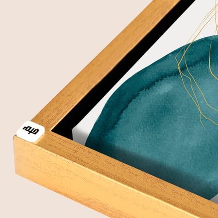 لوحة جدارية كانفس مقسمة ، دوائر - تدرجات البني والأخضر التركوازي مع الأبيض - فن بوهيمي