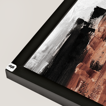 لوحة جدارية كانفس ، تداخل - تدرجات البني والأسود مع الأبيض