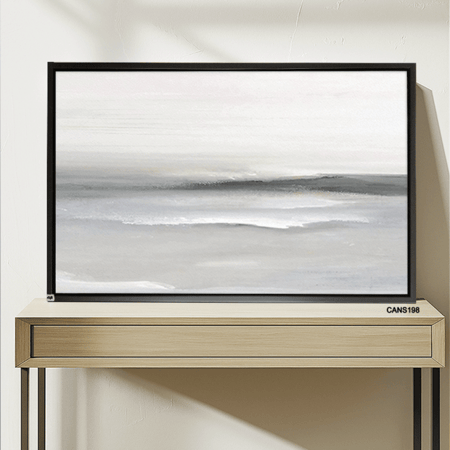 لوحة جدارية كانفس تداخل ألوان تدرجات أبيض ورمادي