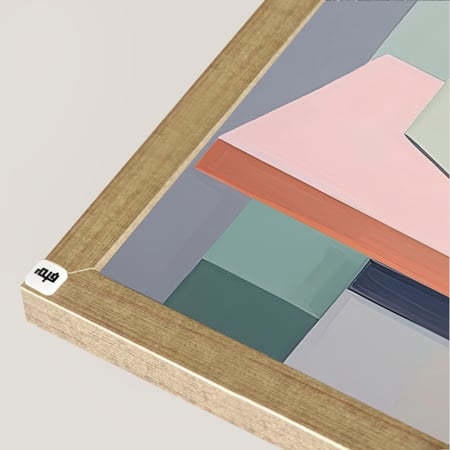 لوحة جدارية تصور مزهريتين باشكال حادة وزوايا واضحة