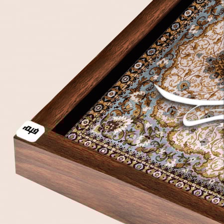 لوحة جدارية  كانفس وحروف أكريليك  "حسبنا الله ونعم الوكيل" بني وبيج، وخلفية نقوش