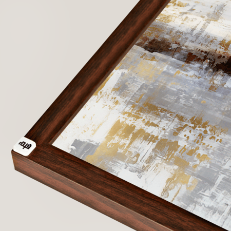 لوحة فنية جدارية كانفس ، تداخل ألوان - تدرجات الذهبي والبني مع الأبيض والرمادي