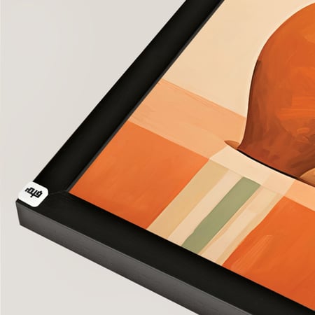 لوحة جدارية تصور مزهريات ملونة بتدرجات دافئة