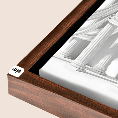 لوحة جدارية كانفس تصور اعمدة كلاسيكية وقماش يلتف حولها