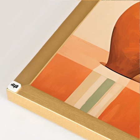 لوحة جدارية تصور مزهريات ملونة بتدرجات دافئة