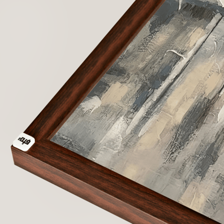 لوحة جدارية كانفس أشخاص وجو ممطر بطابع مائي تدرجات أسود ورمادي وأبيض