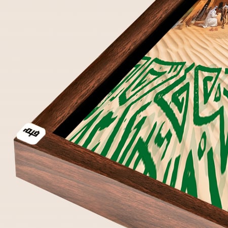 لوحة جدارية كانفس خريطة المملكة ونقوش وطبيعة