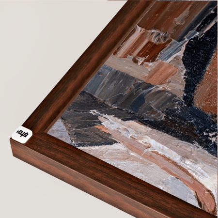 لوحة جدارية كانفس ،فتاة وفنجان قهوة تدرجات الاسود والبني والبيج