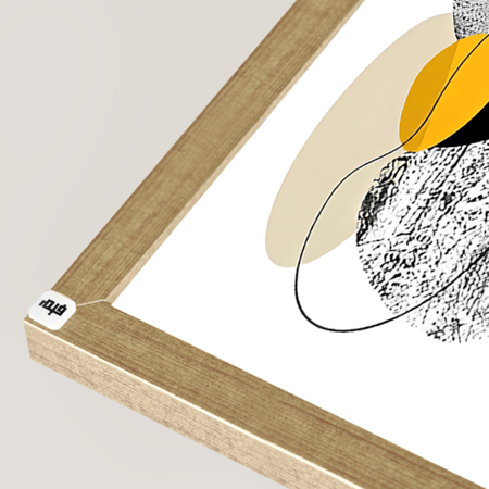 لوحة جدارية كانفس تصور اشكال دائرية متداخلة بتدرجات الرمادي والاصفر والاسود