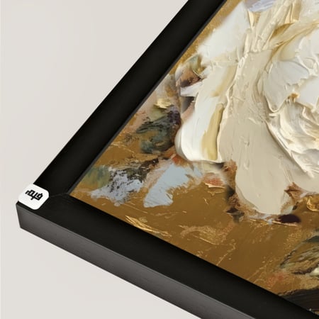 لوحة جدارية كانفس ورود تدرجات الذهبي مع البني والبيج