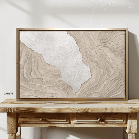 لوحة فنية جدارية كانفس ، تدرجات البيج مع الأبيض