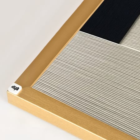 لوحة  جدارية كانفس تداخل هندسي تدرجات البيج والأخضر مع الكحلي