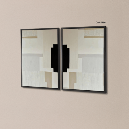 لوحة جدارية كانفس مقسمة أشكال هندسية