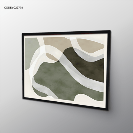 لوحة جدارية كانفس تصور تداخل مساحات لونية