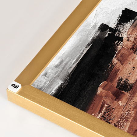 لوحة جدارية كانفس ، تداخل - تدرجات البني والأسود مع الأبيض