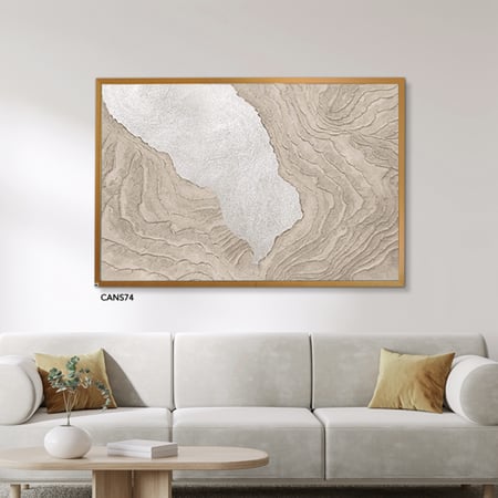 لوحة فنية جدارية كانفس ، تدرجات البيج مع الأبيض