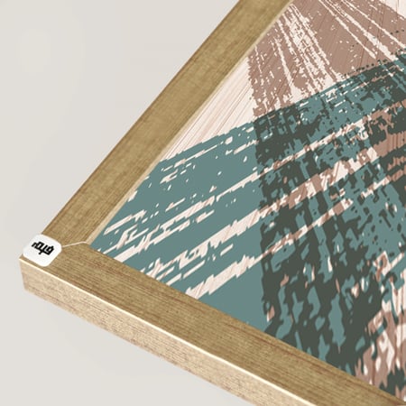 لوحة جدارية كانفس ، ( توكل ) - تدرجات البيج مع الأخضر والأسود