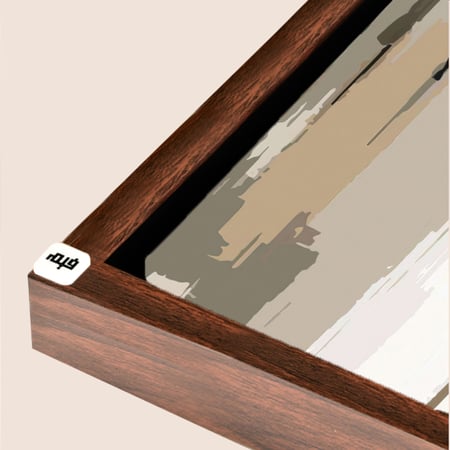 لوحة تصور اشخاص بتدرجات البيج والاصفر والرمادي والاسود