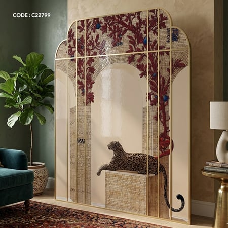 لوحة جدارية كانفس بتصميم هندسي مميز تصور جانب من حدائق ملكية