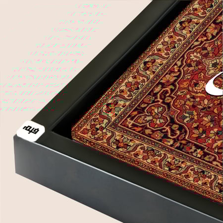 لوحة جدارية كانفس وحروف أكريليك آية"الرحمن علم القرآن" ونقوش سجاد تدرجات احمر