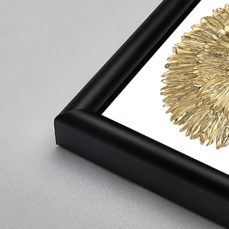 لوحة جدارية اكريليك بتصميم دائرة مشعة بتدرجات من الذهبي مع الأبيض