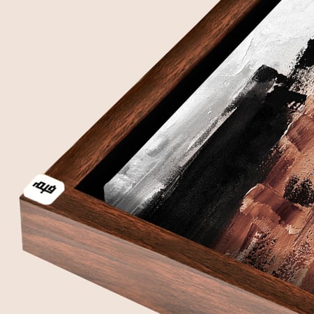 لوحة جدارية كانفس ، تداخل - تدرجات البني والأسود مع الأبيض